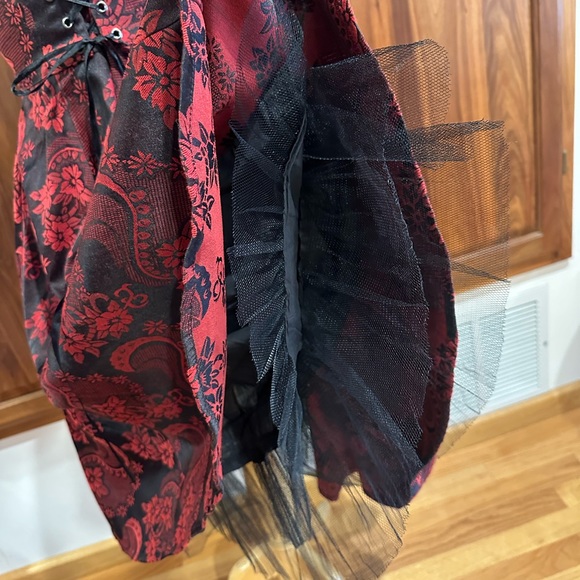 Hearts & Roses UK Red Black Dress Size S/4 - Picture 7 of 11